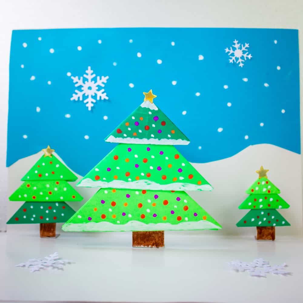 DIY ORIGAMI CHRISTMAS TREE POPUP CARD